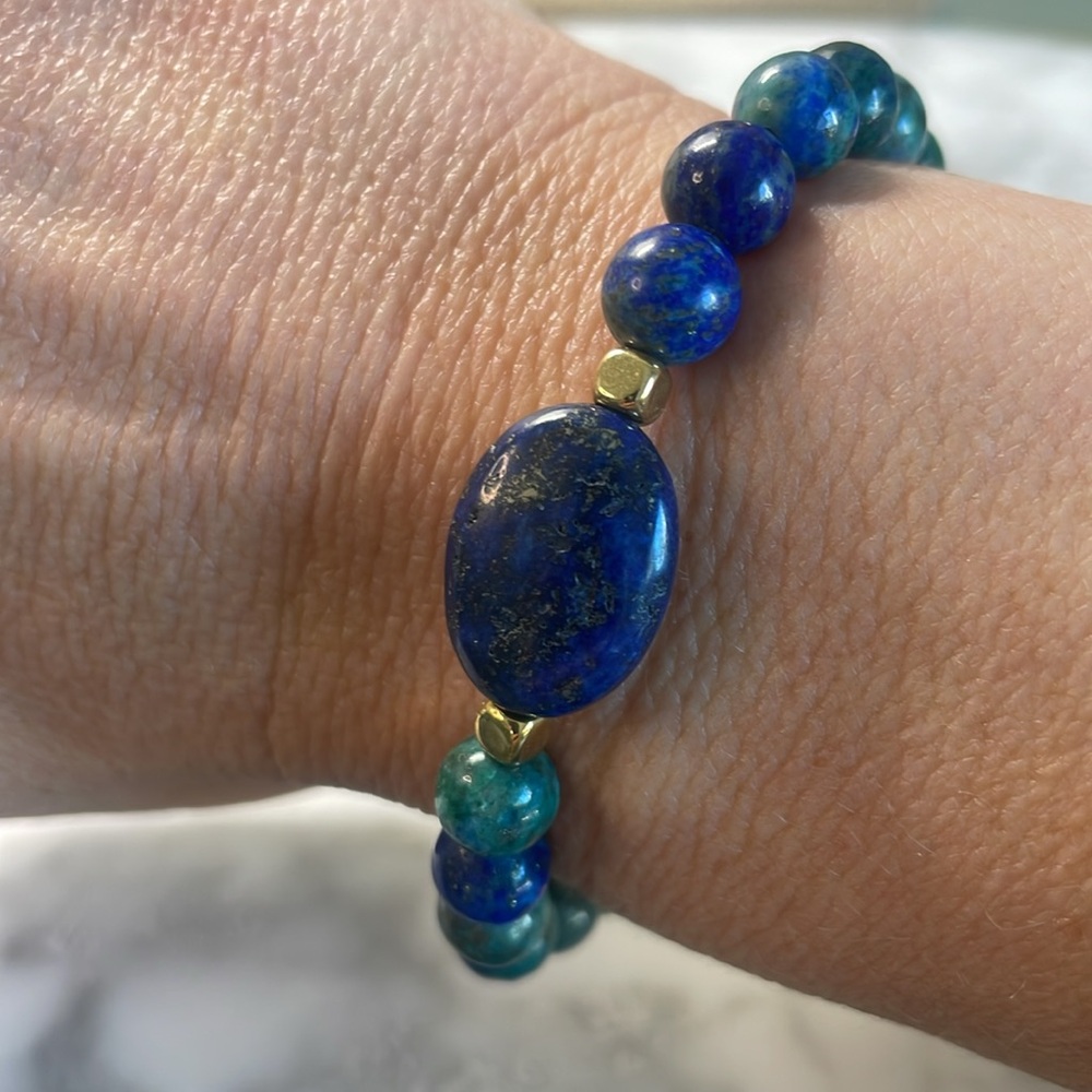 Azurite & Lapis center bracelet - Picture 3 of 5